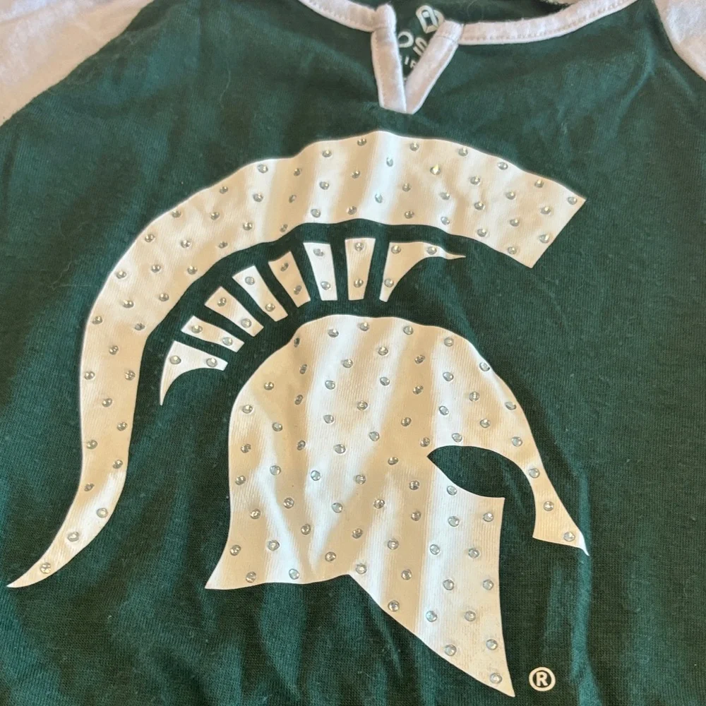 Spartan Kids' Long Sleeve Tee - Green & White